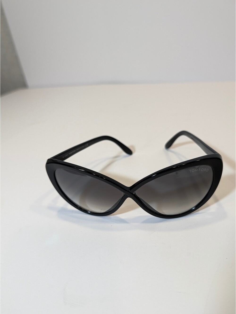 Tom Ford Black Cat Eye Sunglasses with Gradient Lenses